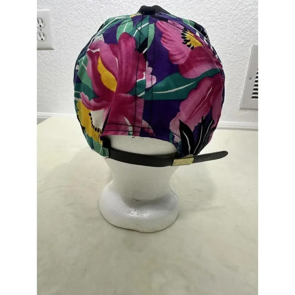VTG Rare 1980s Coors Bicycle Classic Floral Strapback Hat Retro Cycling Hawaii